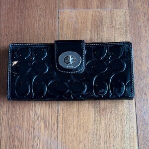 Vintage Coach Black Patent Leather Wallet